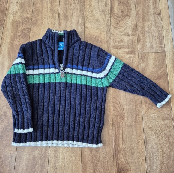 The Children’s Place Boys’ Navy & Green Sriped Sweater – Size 6–9M - Picture 1 of 3